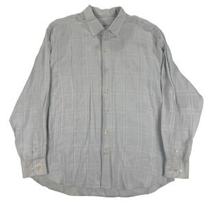 Tommy Bahama Mens Light Blue Linen Long Sleeve Button Up Shirt Size XL